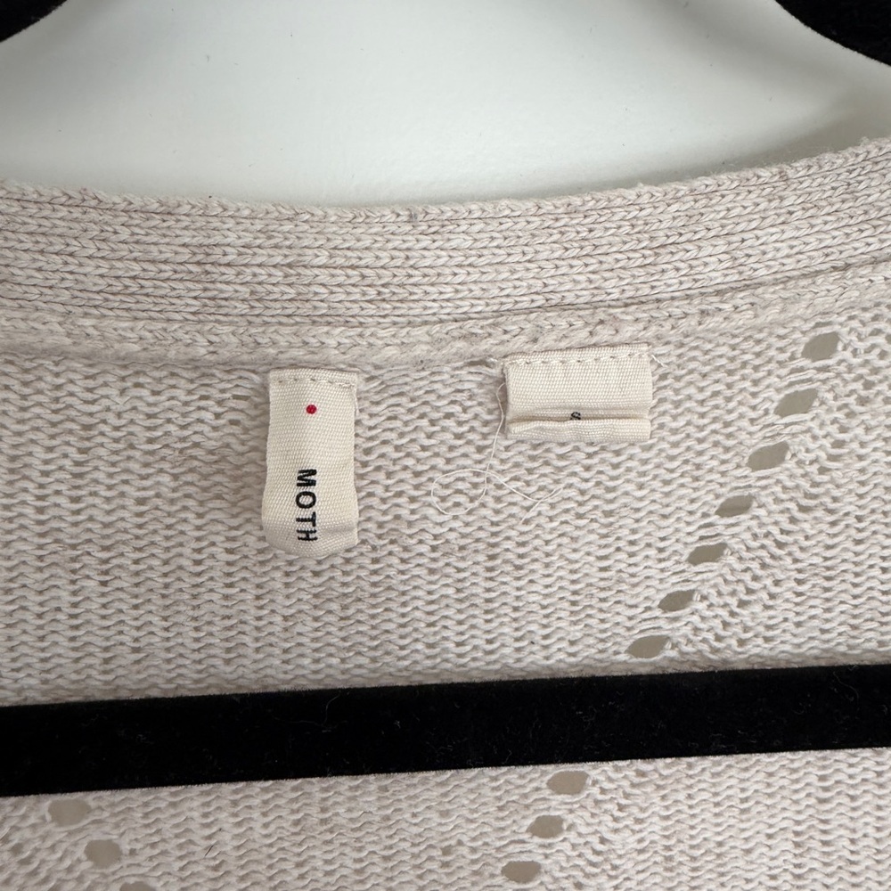 Anthropologie MOTH Oatmeal Elin Cashmere Blend Cardigan - Picture 8 of 8